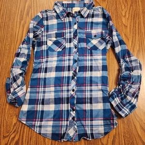 Passport Plaid Long Sleeve Button Down Shirt